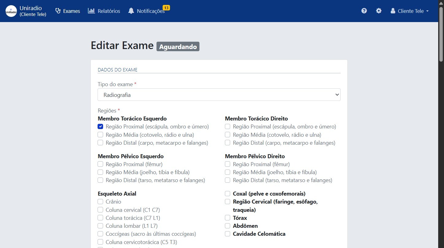 Formulário de edição