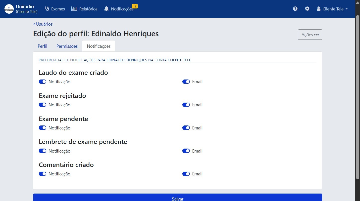 Preferências de notificação
