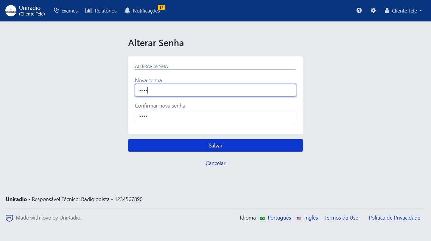 Password change form