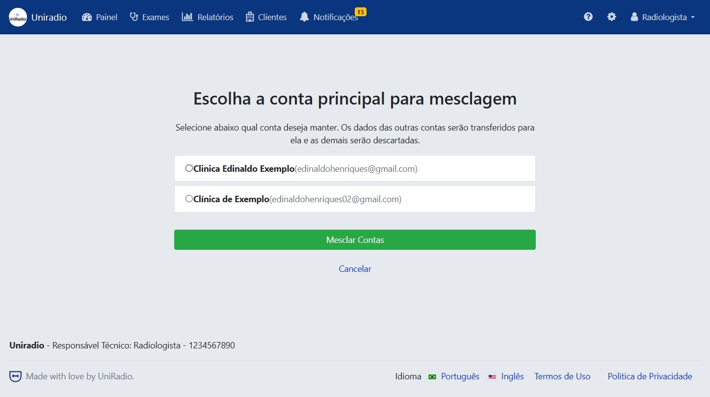 Select primary account