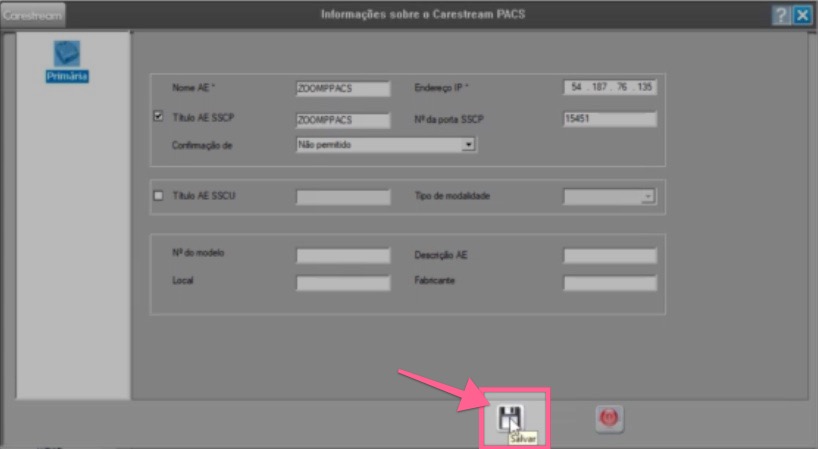 Save button highlighted at the bottom of the window