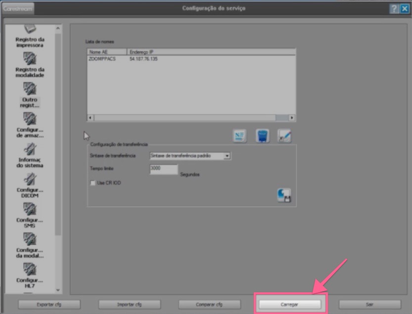 Load button highlighted on the bottom bar of the window