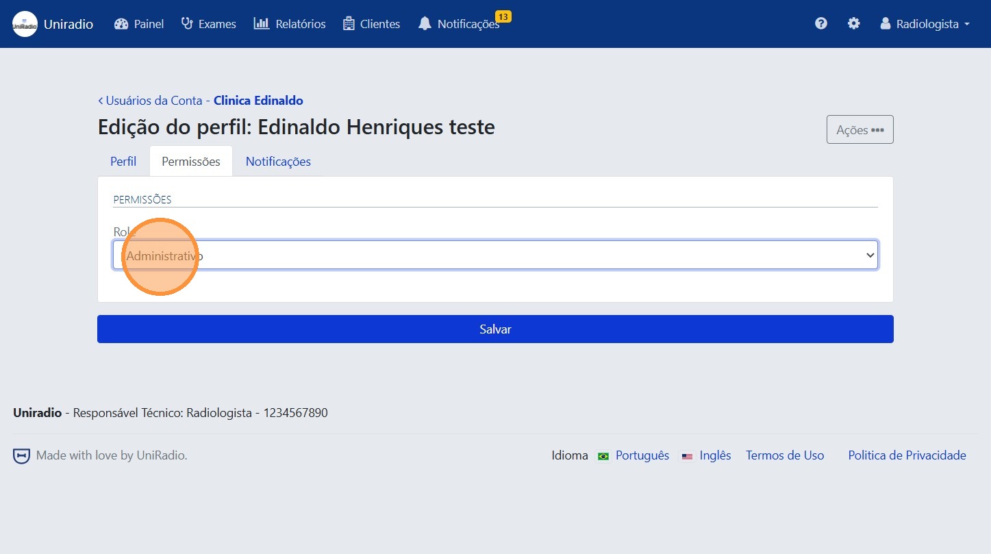 Dropdown de função