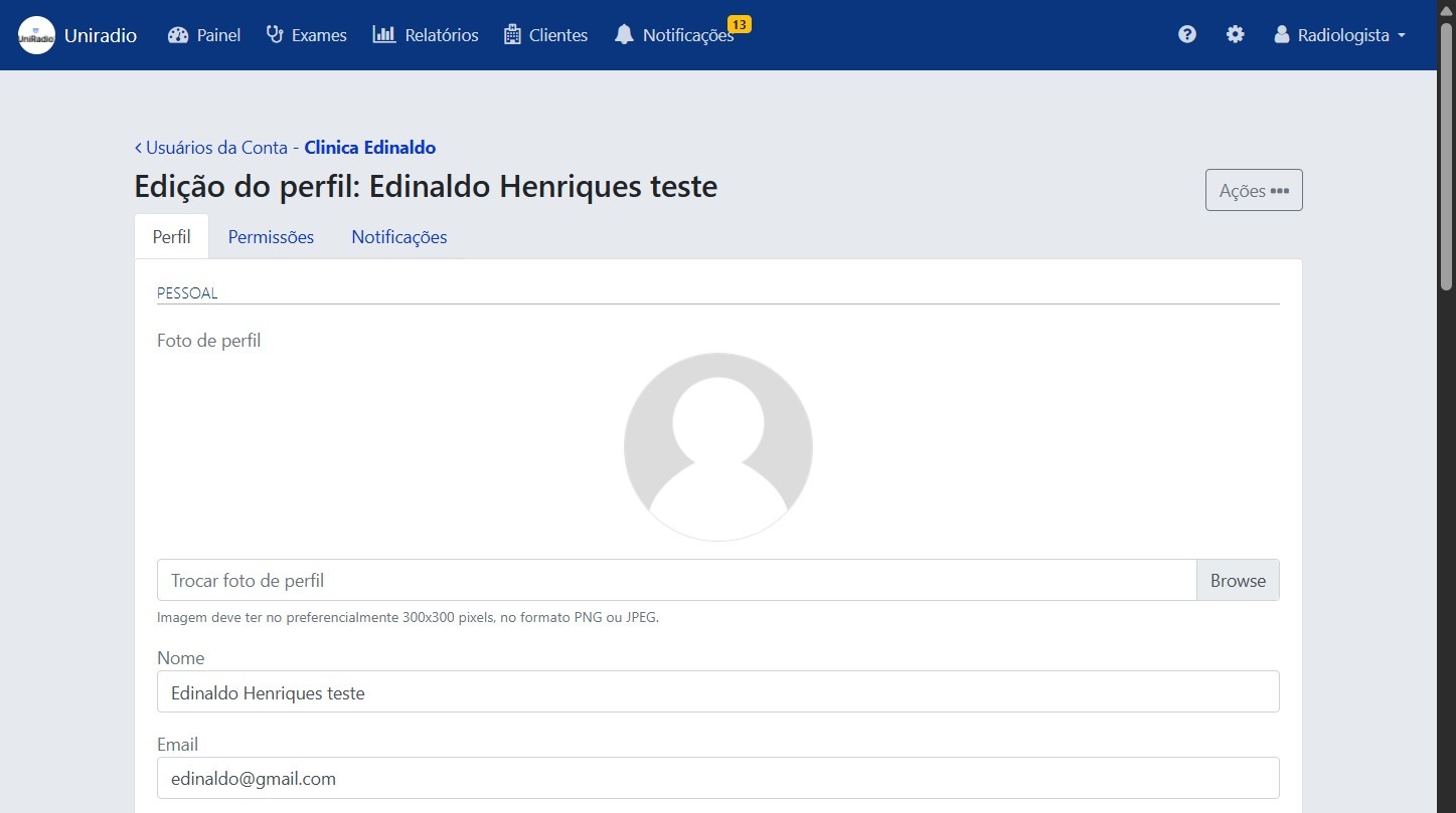 Atualizar informações
