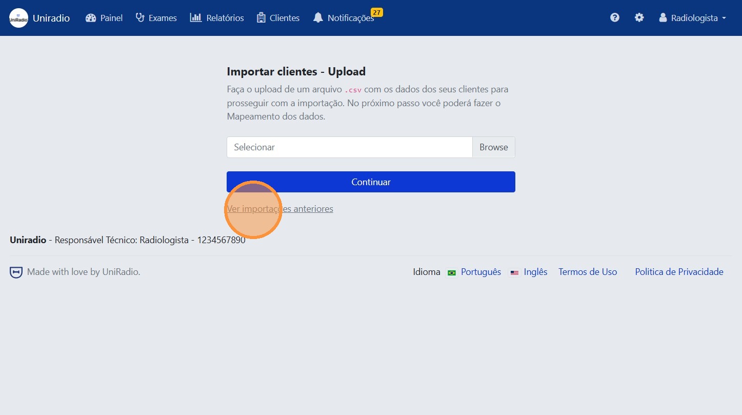 Ver importações anteriores