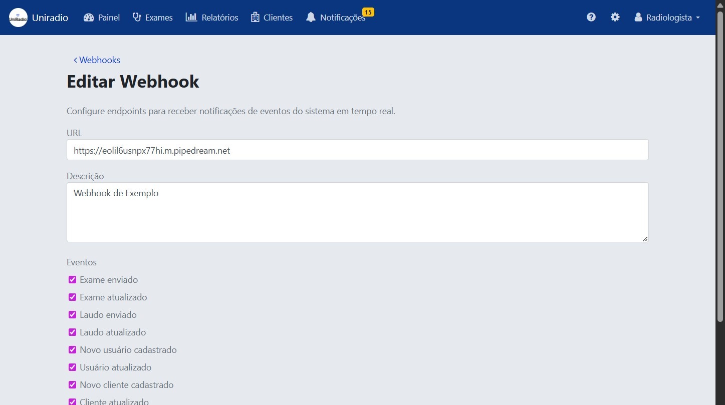 Formulário de edição