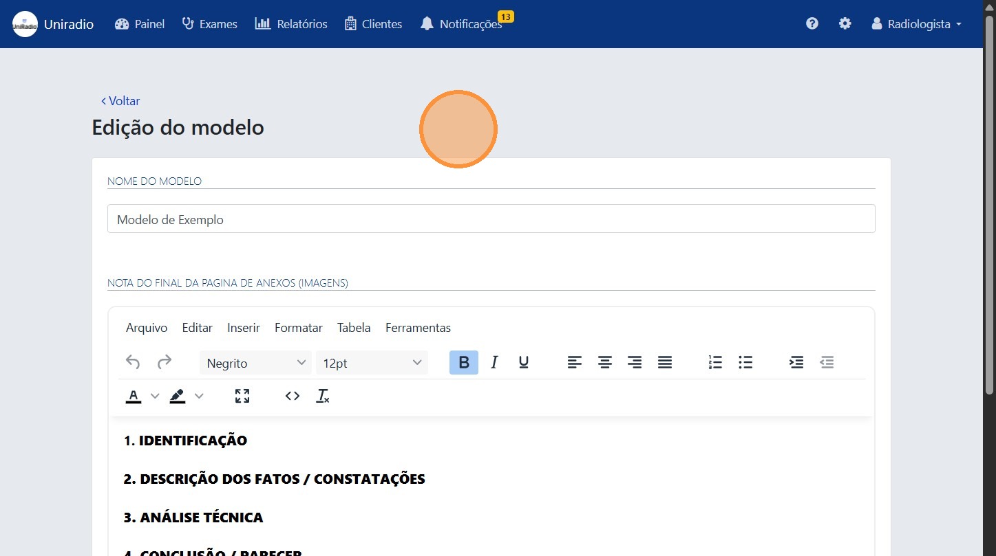 Editar informações
