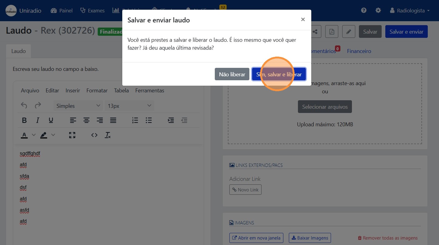 Confirmar liberação