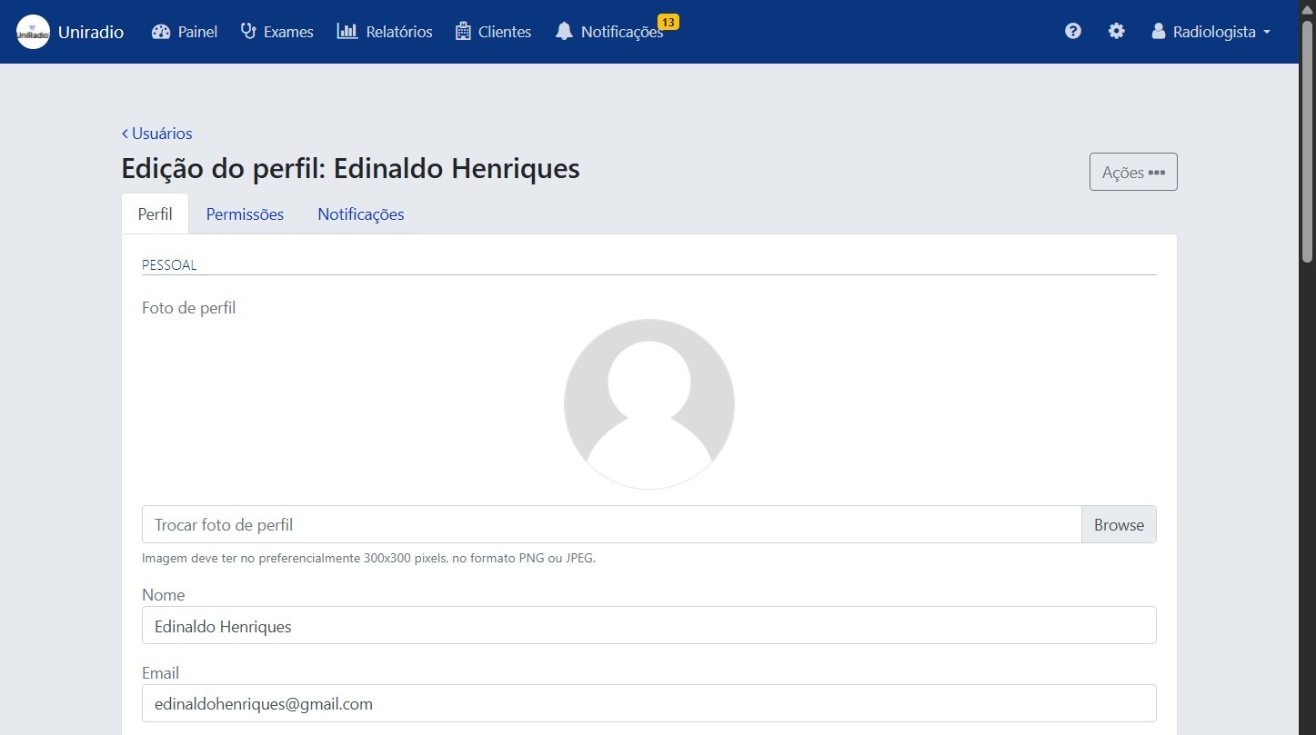 Editar informações